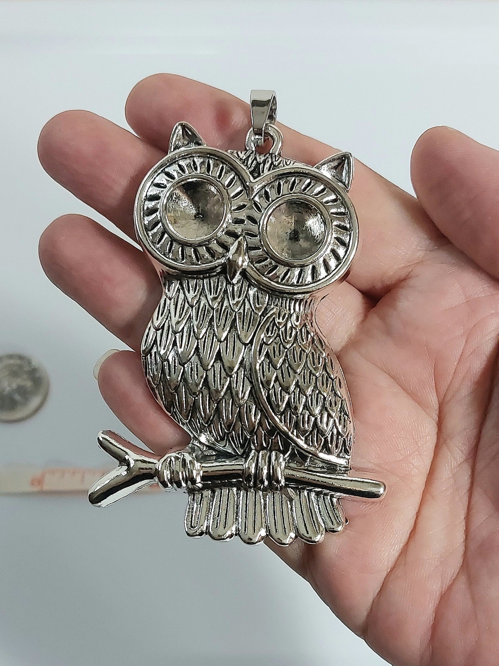 Silver Tone Owl Pendant Necklace - Women's Jewelry